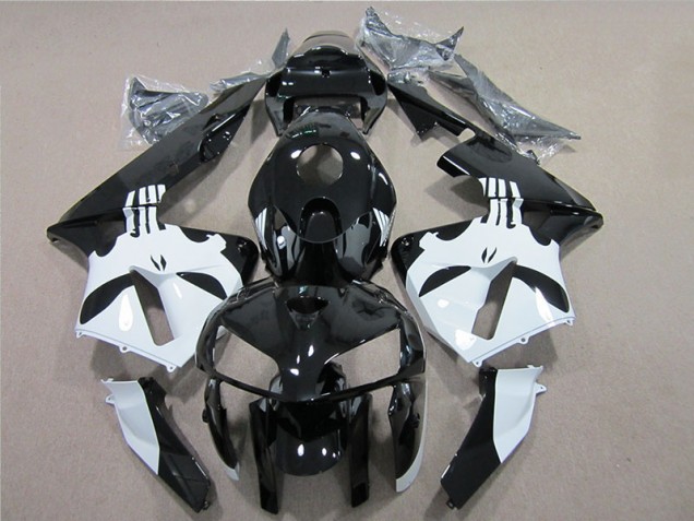 Preto Branco Kit Carenagem CBR 600RR 2005-2006 Preto Branco Kit Carenagem CBR 600RR 2005-2006