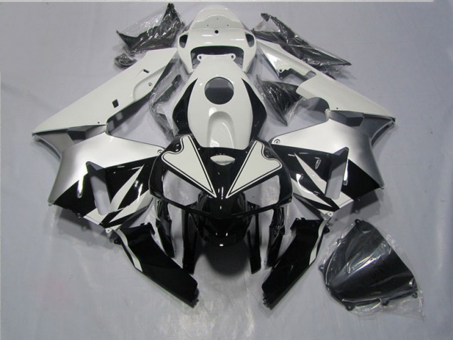 Preto Branco Kit Completo Carenagem CBR 600RR 2005-2006 Preto Branco Kit Completo Carenagem CBR 600RR 2005-2006