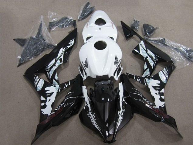 Preto Branco Kit Completo Carenagem CBR 600RR 2007-2008 Preto Branco Kit Completo Carenagem CBR 600RR 2007-2008