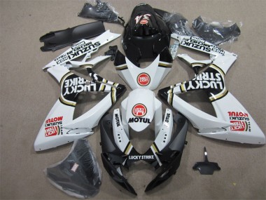 Preto Branco Lucky Strike Motul Carenagem GSXR 600 K6 2006-2007