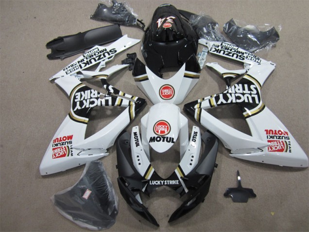 Preto Branco Lucky Strike Motul Carenagem GSXR 600 K6 2006-2007