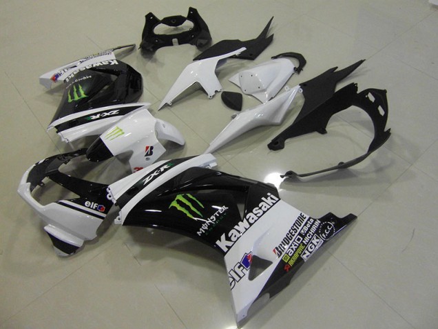 Preto Branco Monster Abs Kits Carenagem ZX 250R 2008-2012
