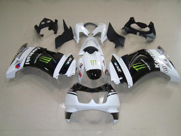 Preto Branco Monster Abs Kits Completos Carenagem ZX 250R 2008-2012 Preto Branco Monster Abs Kits Completos Carenagem ZX 250R 2008-2012
