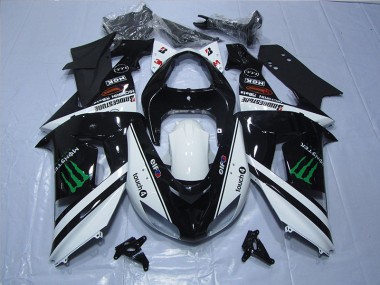 Preto Branco Monster Touch4 Carenagem ZX6R 2007-2008