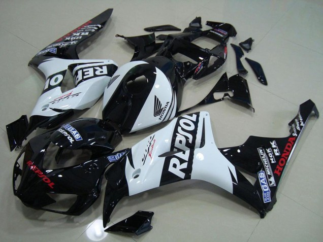 Preto Branco Repsol Carenagem CBR 1000RR 2006-2007 Preto Branco Repsol Carenagem CBR 1000RR 2006-2007