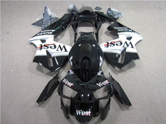 Preto Branco West Carenagem CBR 600RR 2005-2006 Preto Branco West Carenagem CBR 600RR 2005-2006