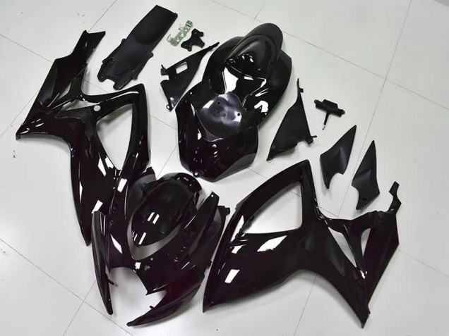 Preto Brilhante Carenagem GSXR 600 / 750 K6 2006-2007