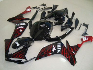 Preto Brilhante Chama Carenagem R1 2007-2008