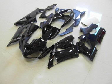 Preto Brilhante Prata Decalques Carenagem ZX6R 2005-2006