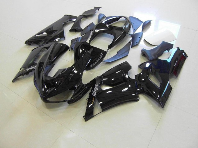 Preto Brilhante Prata Decalques Carenagem ZX6R 2005-2006