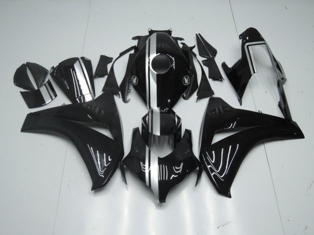 Preto Brilhante & Prata Listra Carenagem CBR 1000RR 2008-2011 Preto Brilhante & Prata Listra Carenagem CBR 1000RR 2008-2011