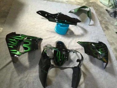 Preto Brilhante Verde Chama Carenagem ZX9R 2002-2003