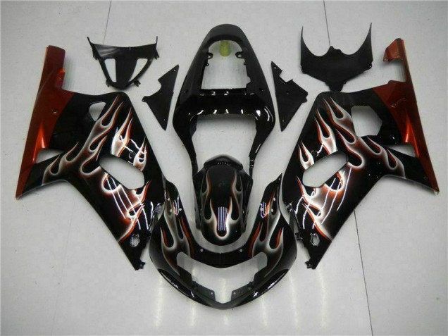 Preto Carroçaria GSXR 600 / 750 K1 K2 K3 2001-2003 Preto Carroçaria GSXR 600 / 750 K1 K2 K3 2001-2003