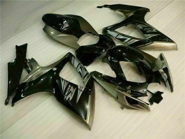 Preto Cinzento Kit Carenagem GSXR 600 / 750 K6 2006-2007