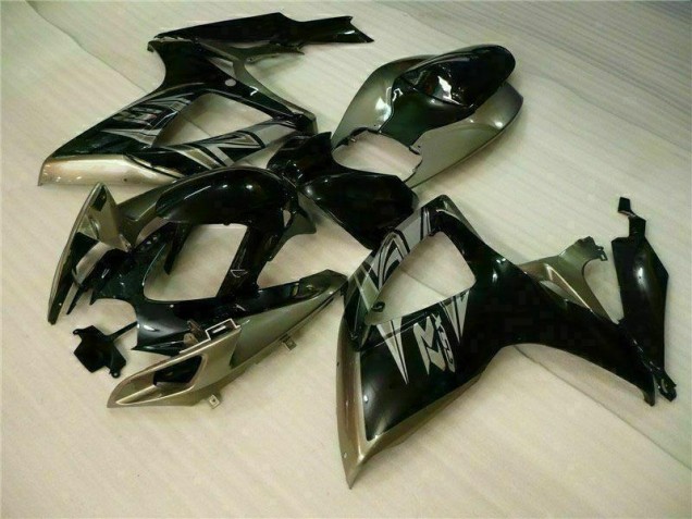 Preto Cinzento Kit Carenagem GSXR 600 / 750 K6 2006-2007
