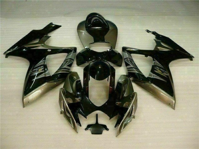 Preto Cinzento Kit Carenagem GSXR 600 / 750 K6 2006-2007