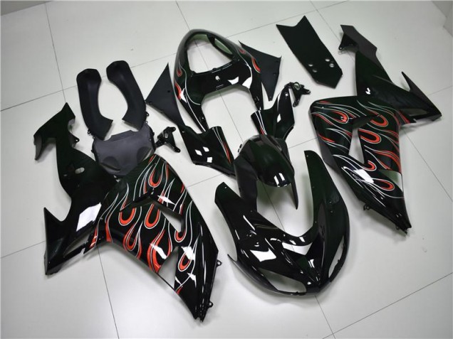 Preto Cinzento Vermelho Carenagem ZX10R 2008-2010 Preto Cinzento Vermelho Carenagem ZX10R 2008-2010