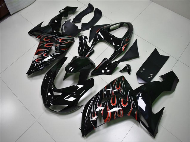Preto Cinzento Vermelho Carenagem ZX10R 2008-2010 Preto Cinzento Vermelho Carenagem ZX10R 2008-2010