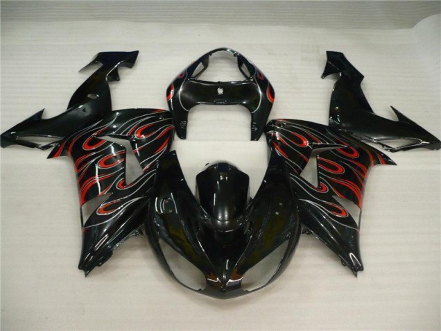 Preto Cinzento Vermelho Carenagem ZX10R 2008-2010 Preto Cinzento Vermelho Carenagem ZX10R 2008-2010