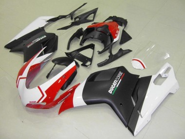 Preto Fosco Branco Vermelho Carenagem Ducati 848 1098 1198 2007-2014