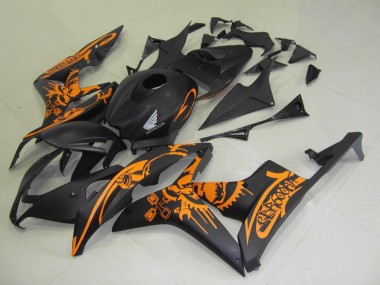 Preto Fosco Laranja Adesivo Carenagem CBR 600RR 2007-2008