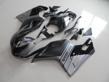 Preto Fosco Prata Estilo OEM Carenagem Ducati 848 1098 1198 2007-2014