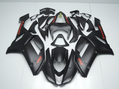 Preto Fosco & Vermelho Adesivo Carenagem ZX6R 2007-2008