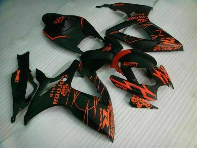 Preto Injeção Kit Carenagem GSXR 600 / 750 K6 2006-2007