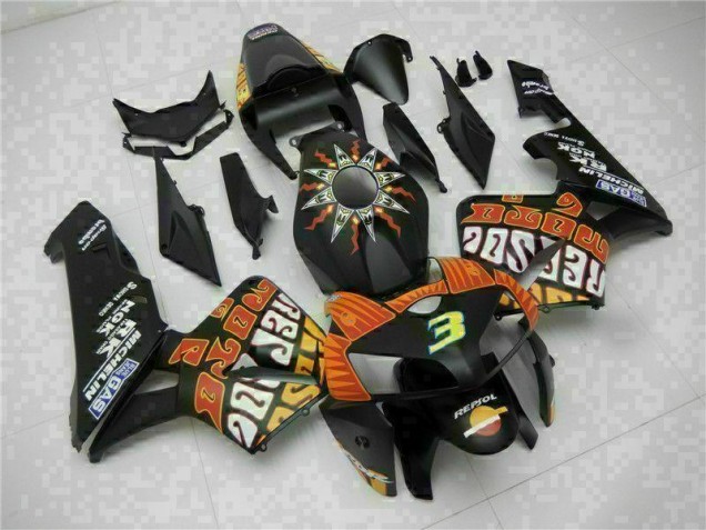 Preto Kit Completo Carenagem CBR 600RR 2005-2006
