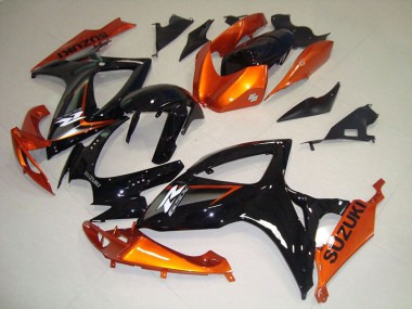 Preto Laranja Abs Kits Completos Carenagem GSXR 750 K6 2006-2007