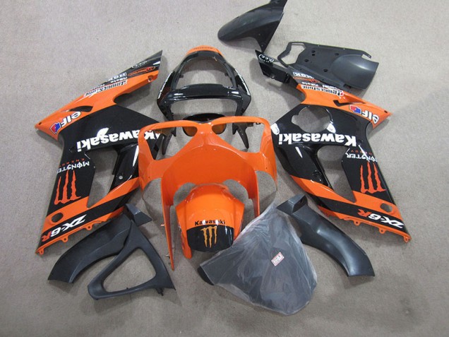 Preto Laranja Monster Carenagem ZX6R 2003-2004