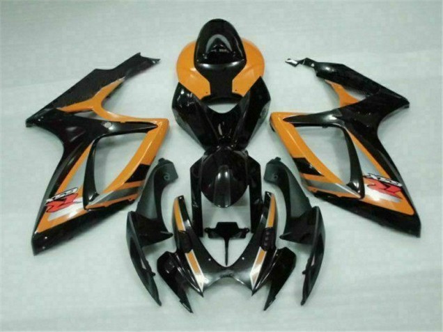 Preto Laranja Plástico GSXR 600 / 750 K6 2006-2007 Preto Laranja Plástico GSXR 600 / 750 K6 2006-2007