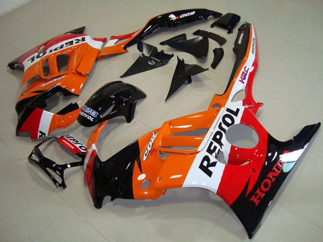 Preto Laranja Repsol Carenagem & Plástico CBR 600 F3 1995-1998 Preto Laranja Repsol Carenagem & Plástico CBR 600 F3 1995-1998