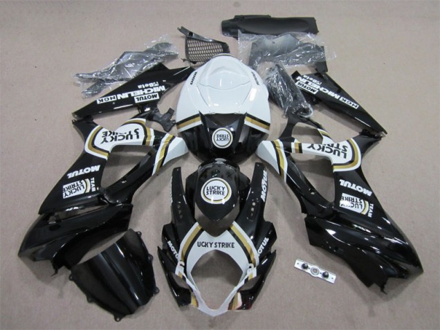 Preto Lucky Strike Branco Motul Carenagem GSXR 1000 K7 2007-2008 Preto Lucky Strike Branco Motul Carenagem GSXR 1000 K7 2007-2008