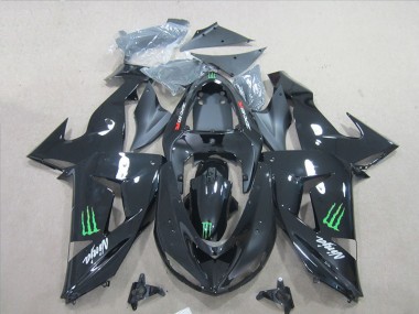 Preto Ninja Verde Monster Carenagem ZX6R 2007-2008
