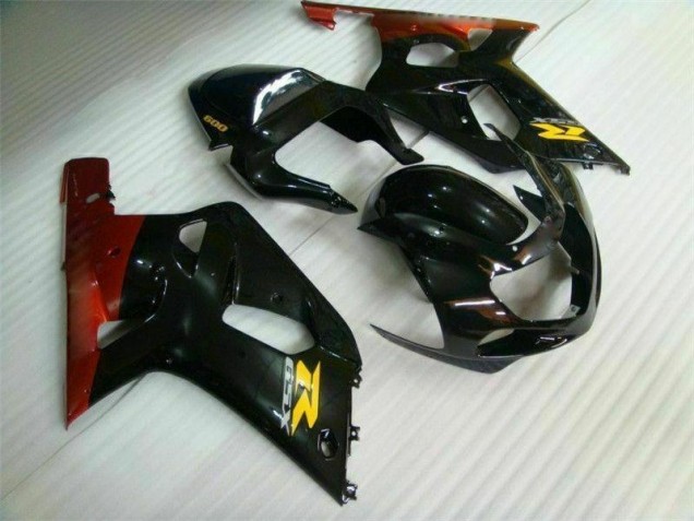 Preto Plástico GSXR 600 / 750 K1 K2 K3 2001-2003 Preto Plástico GSXR 600 / 750 K1 K2 K3 2001-2003