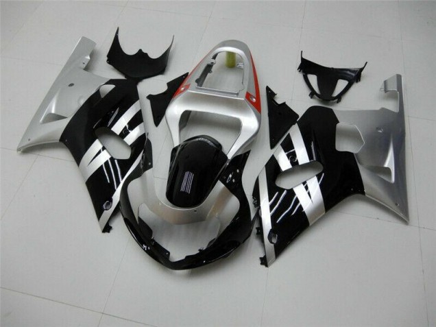 Preto Prata Carenagem & Plástico GSXR 600 / 750 K1 K2 K3 2001-2003 Preto Prata Carenagem & Plástico GSXR 600 / 750 K1 K2 K3 2001-2003