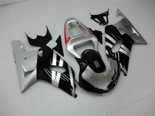 Preto Prata Carenagem & Plástico GSXR 600 / 750 K1 K2 K3 2001-2003 Preto Prata Carenagem & Plástico GSXR 600 / 750 K1 K2 K3 2001-2003