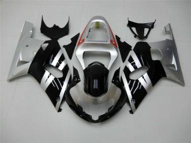 Preto Prata Carenagem & Plástico GSXR 600 / 750 K1 K2 K3 2001-2003
