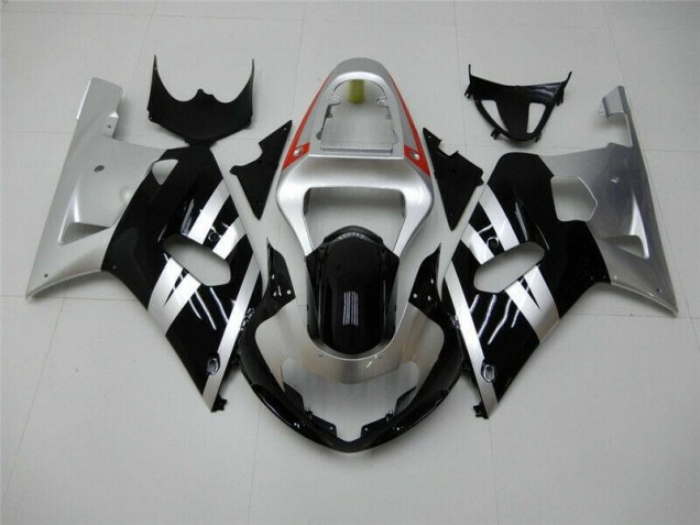Preto Prata Carenagem & Plástico GSXR 600 / 750 K1 K2 K3 2001-2003 Preto Prata Carenagem & Plástico GSXR 600 / 750 K1 K2 K3 2001-2003