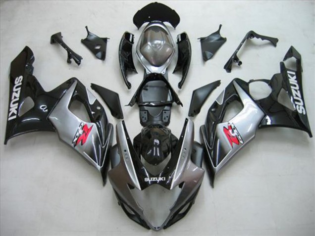 Preto Prata Cinzento Carenagem GSXR 1000 K5 2005-2006 Preto Prata Cinzento Carenagem GSXR 1000 K5 2005-2006