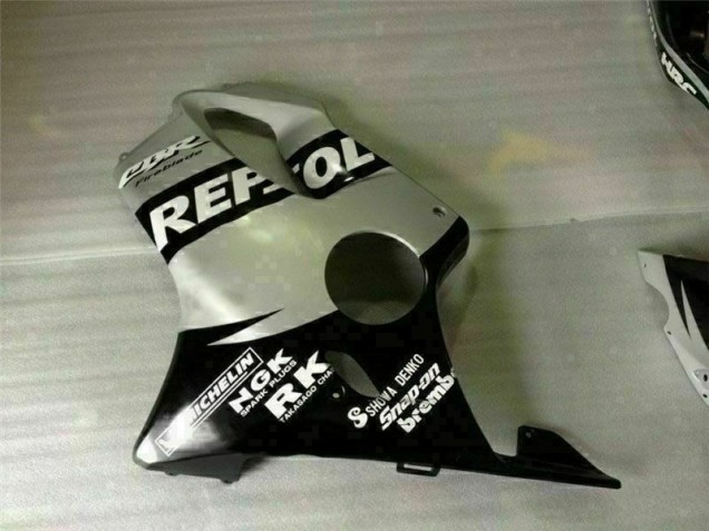 Preto Prata Repsol Carenagem CBR 600 F4i 2001-2003 Preto Prata Repsol Carenagem CBR 600 F4i 2001-2003
