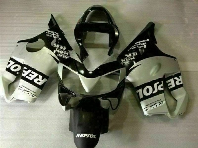 Preto Prata Repsol Carenagem CBR 600 F4i 2001-2003 Preto Prata Repsol Carenagem CBR 600 F4i 2001-2003