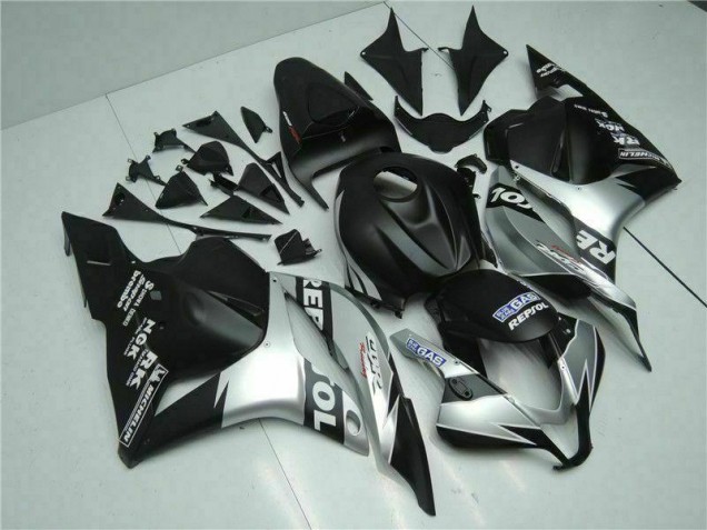 Preto Prata Repsol Carenagem CBR 600RR 2009-2012 Preto Prata Repsol Carenagem CBR 600RR 2009-2012