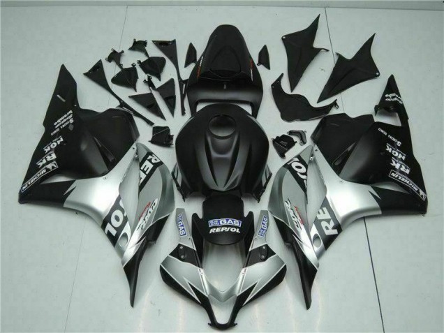 Preto Prata Repsol Carenagem CBR 600RR 2009-2012 Preto Prata Repsol Carenagem CBR 600RR 2009-2012
