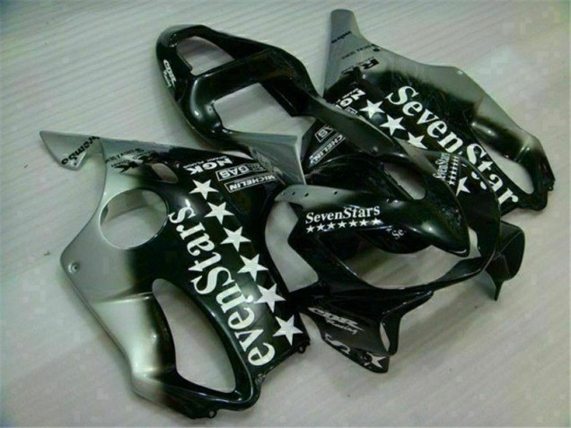 Preto Prata SevenStarss Carenagem CBR 600 F4i 2001-2003 Preto Prata SevenStarss Carenagem CBR 600 F4i 2001-2003