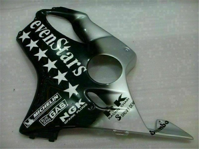 Preto Prata SevenStarss Carenagem CBR 600 F4i 2001-2003 Preto Prata SevenStarss Carenagem CBR 600 F4i 2001-2003
