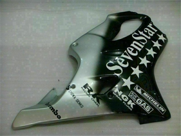 Preto Prata SevenStarss Carenagem CBR 600 F4i 2001-2003 Preto Prata SevenStarss Carenagem CBR 600 F4i 2001-2003