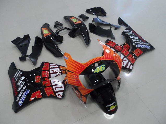 Preto Rossi Carenagem CBR 900RR 919 1998-1999 Preto Rossi Carenagem CBR 900RR 919 1998-1999