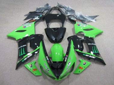 Preto Verde 3M Touch4 Monster Carenagem ZX6R 2005-2006